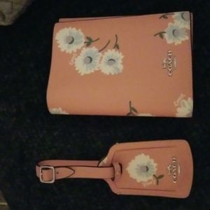Coach passport book and luggage tag
